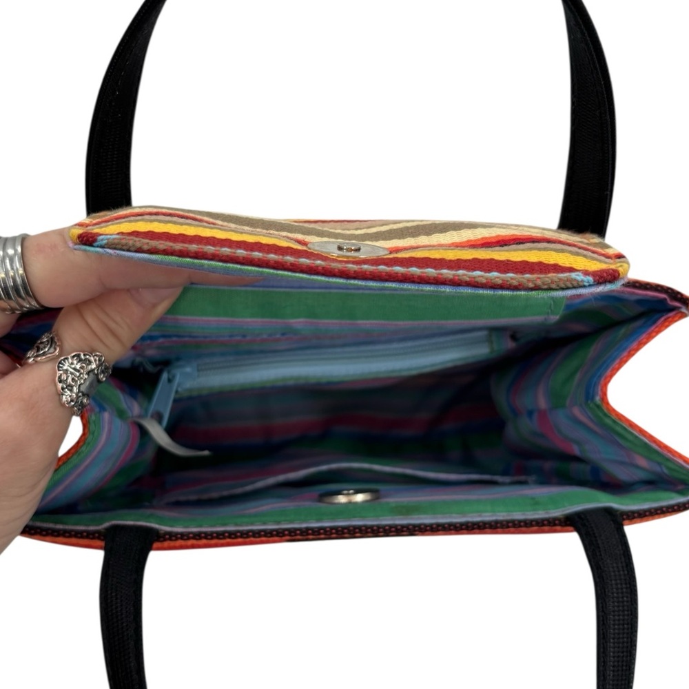 Kate Spade Westchester Fiesta Stripe Small Canvas Tote Vintage Y2K - Picture 7 of 10